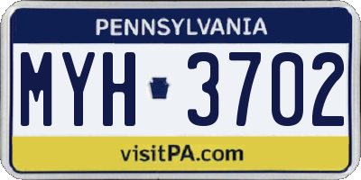 PA license plate MYH3702