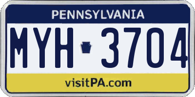 PA license plate MYH3704
