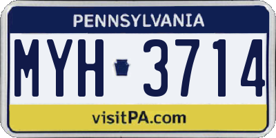 PA license plate MYH3714
