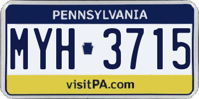 PA license plate MYH3715