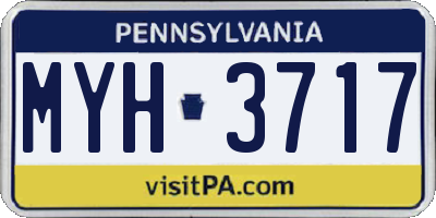 PA license plate MYH3717