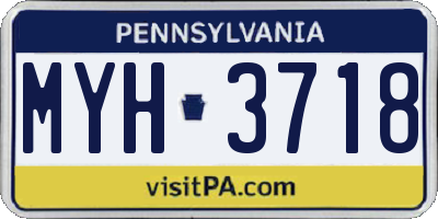 PA license plate MYH3718