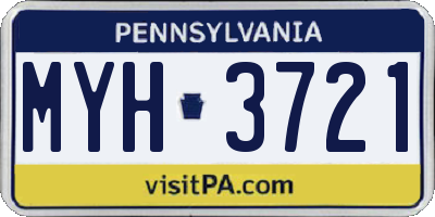 PA license plate MYH3721