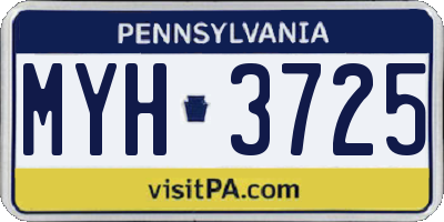 PA license plate MYH3725