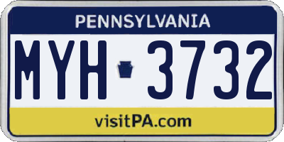 PA license plate MYH3732
