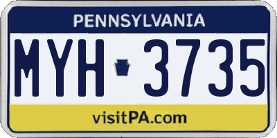 PA license plate MYH3735