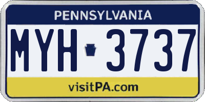 PA license plate MYH3737