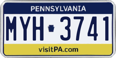 PA license plate MYH3741