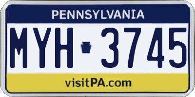 PA license plate MYH3745