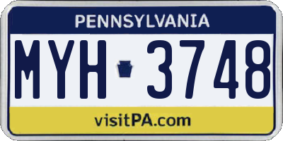 PA license plate MYH3748