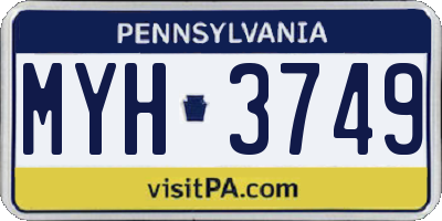 PA license plate MYH3749
