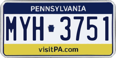PA license plate MYH3751