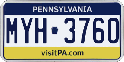 PA license plate MYH3760