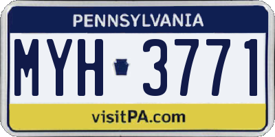 PA license plate MYH3771