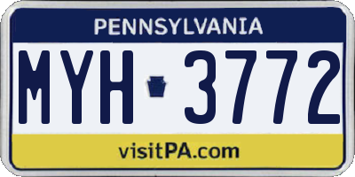 PA license plate MYH3772