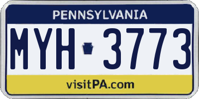 PA license plate MYH3773