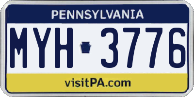 PA license plate MYH3776