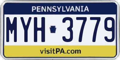 PA license plate MYH3779