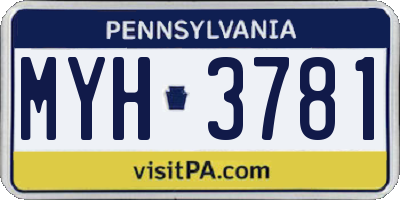 PA license plate MYH3781