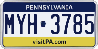 PA license plate MYH3785