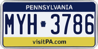 PA license plate MYH3786