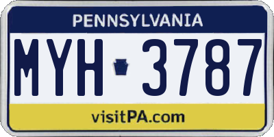 PA license plate MYH3787