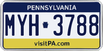 PA license plate MYH3788