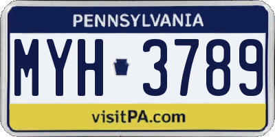 PA license plate MYH3789