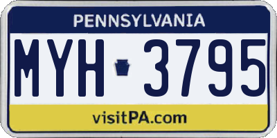 PA license plate MYH3795