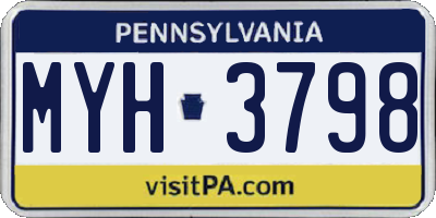 PA license plate MYH3798