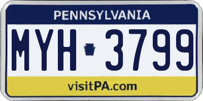 PA license plate MYH3799