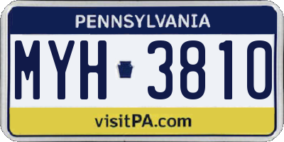 PA license plate MYH3810