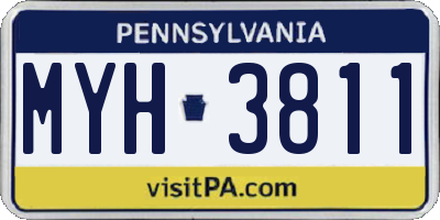 PA license plate MYH3811