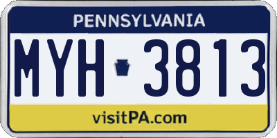 PA license plate MYH3813