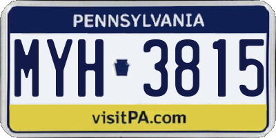 PA license plate MYH3815