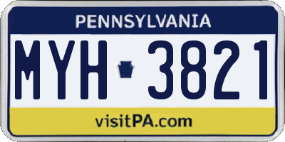 PA license plate MYH3821