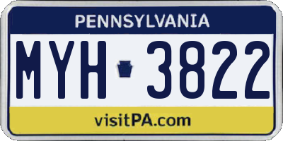 PA license plate MYH3822