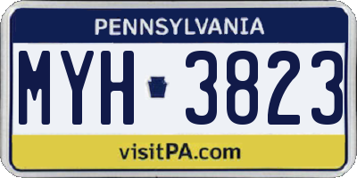 PA license plate MYH3823