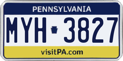 PA license plate MYH3827