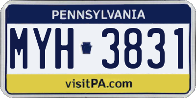 PA license plate MYH3831
