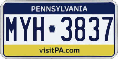 PA license plate MYH3837