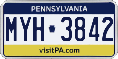 PA license plate MYH3842