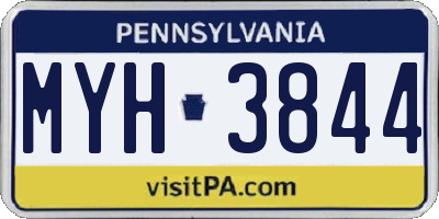 PA license plate MYH3844