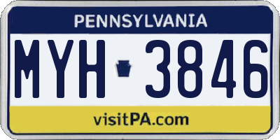 PA license plate MYH3846