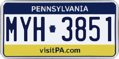 PA license plate MYH3851