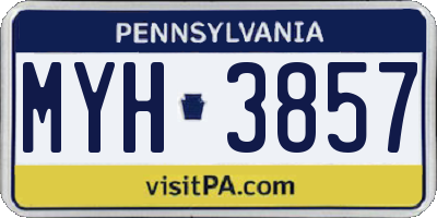 PA license plate MYH3857