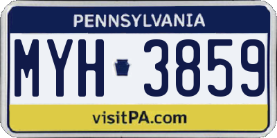 PA license plate MYH3859