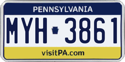 PA license plate MYH3861