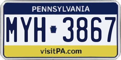 PA license plate MYH3867