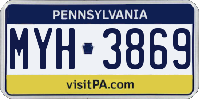 PA license plate MYH3869